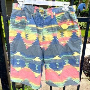 TRUE BLUE vintage western print shorts